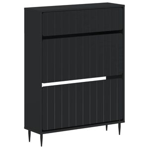 vidaXL Skosk&aring;p ZWOLLE 78 x 24 x 103 cm Konstruerat tr&auml; Svart