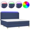 vidaXL Rams&auml;ng med madrass & LED bl&aring; 200x200 cm tyg