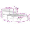 vidaXL Sängram utan madrass vaxbrun 140x200 cm massiv furu