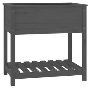 vidaXL Odlingsl&aring;da med hylla gr&aring; 82,5x54x81 cm massiv furu