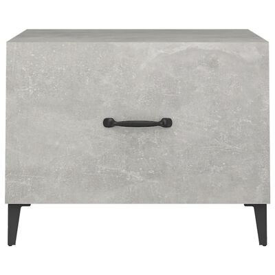 vidaXL Soffbord med metallben betonggrå 50x50x40 cm