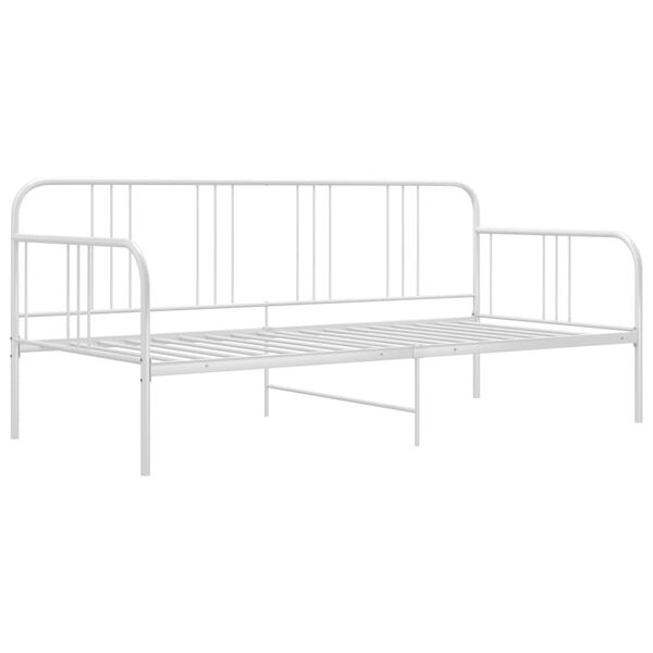 vidaXL Sängram bäddsoffa vit metall 90x200 cm