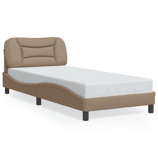 vidaXL Bed Frame without Mattress "Hvar" Cappuccino 90x200 cm Faux Leather