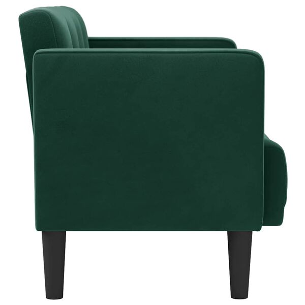 vidaXL Loveseat soffa m&ouml;rkgr&ouml;n 111 cm sammet