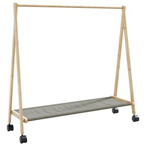 vidaXL Kl&auml;dst&auml;ll med hyllor och hjul 106x34x106,5 cm bambu