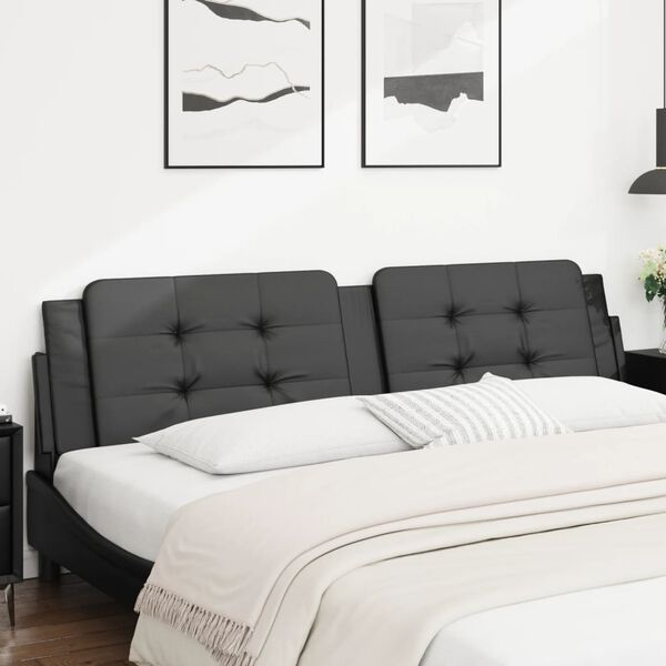 vidaXL Headboard Cushion "Zadar" Black 193 cm Faux Leather