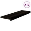 vidaXL Trappstegsmattor 12 pcs brunsvart 80x25x2 cm massiv ek
