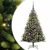 vidaXL Konstgjort F&auml;llbart Jultr&auml;d 150 LEDs Gr&ouml;n 120 cm PVC och PE