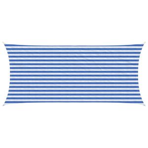 vidaXL Sols&auml;tt segel 2 x 4 m HDPE Rektangul&auml;r Bl&aring; och Vit
