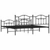 vidaXL Sängram med huvudgavel och fotgavel svart metall 193x203 cm