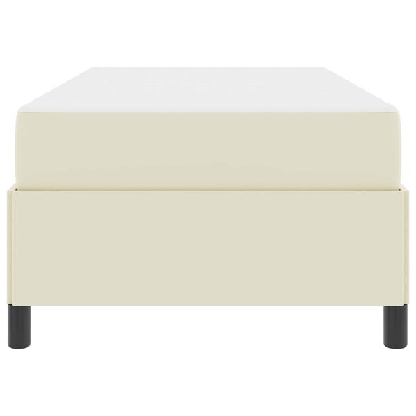 vidaXL S&auml;ngram med madrass med madrass Kr&auml;m 100 x 200 cm Konstl&auml;der