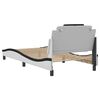 vidaXL Bed Frame "Viana" with LED without Mattress White and Black 100x200 cm