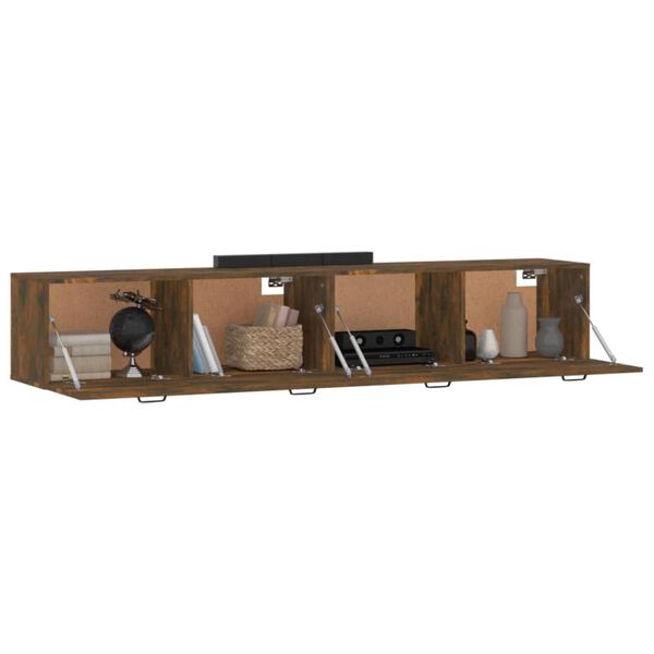 vidaXL V&auml;ggsk&aring;p 2 st r&ouml;kf&auml;rgad ek 100x36,5x35 cm konstruerat tr&auml;