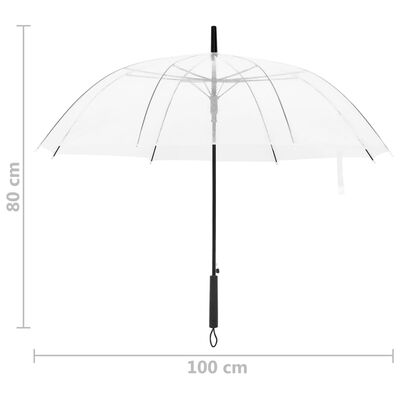 vidaXL Paraply genomskinligt 100cm