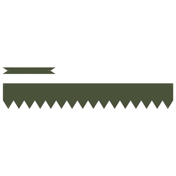 vidaXL Kant f&ouml;r gr&auml;smatta 20 pcs Olivgr&ouml;n 100 x 0,05 x 20 cm