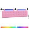 vidaXL H&auml;ngande s&auml;nggavel Med LED-lampa Rosa Tyg