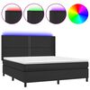 vidaXL Rams&auml;ng med madrass & LED svart 180x200 cm konstl&auml;der