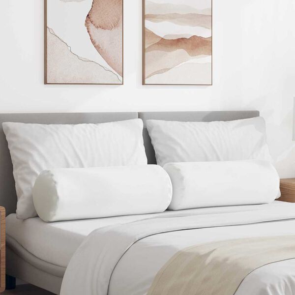 vidaXL Bolsterkuddar 2 pcs Vit &Oslash; 25 x 70 cm tyg