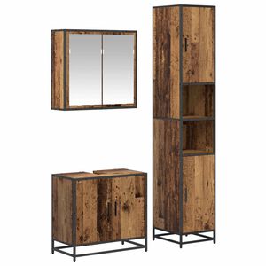 vidaXL Badrumsm&ouml;belset 3 st Gammalt tr&auml; 65 x 33 x 60 cm