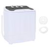 vidaXL Mini tv&auml;ttmaskin med tvillingtub 3,6 kg Svart och Vitt