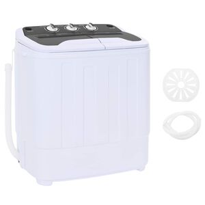 vidaXL Mini tv&auml;ttmaskin med tvillingtub 3,6 kg Svart och Vitt