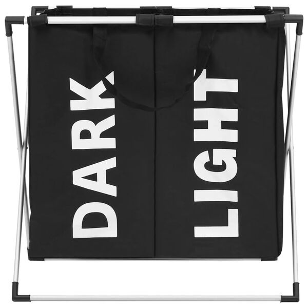 vidaXL Tv&auml;ttsorterare 2 fack svart