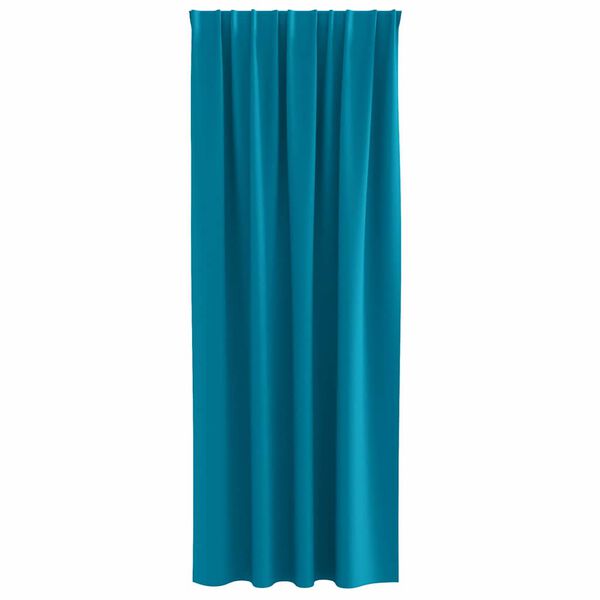 vidaXL M&ouml;rkl&auml;ggningsgardiner med Ringar 2 pcs Turkos 245 x 140 cm