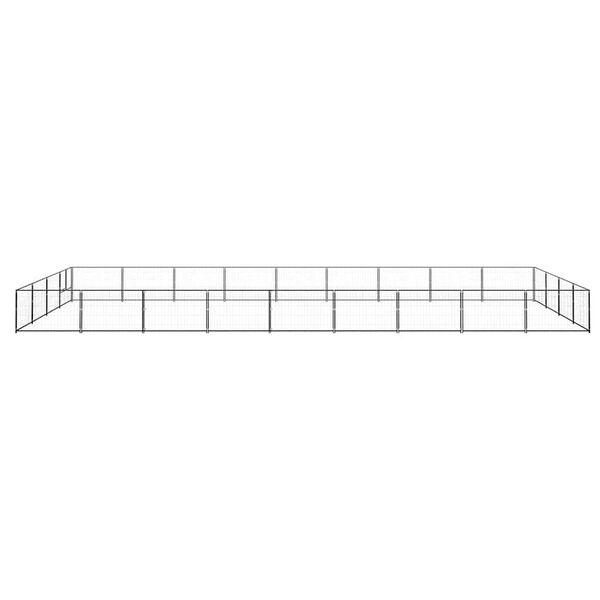 vidaXL Hundg&aring;rd svart 36 m&sup2; st&aring;l