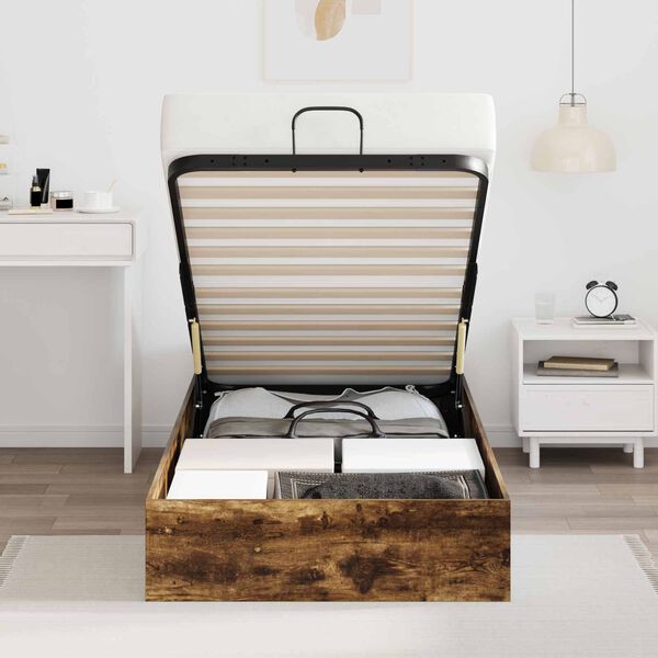 vidaXL Ottoman S&auml;ngram med lagring R&ouml;kt ek 193 x 120 x 25 cm Sp&aring;nskiva