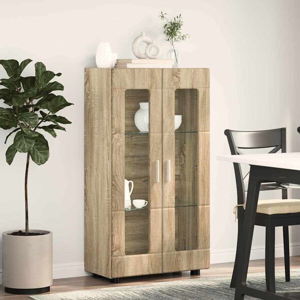 vidaXL Sideboard med d&ouml;rr Sonoma-ek 55,5 x 29 x 103 cm Konstruerat tr&auml;