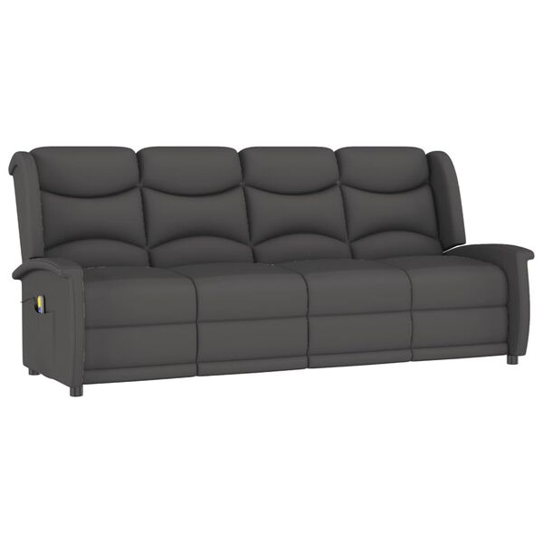 vidaXL Massagefåtölj 4-sits mörkgrå mikrofibertyg