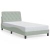 vidaXL Bed Frame with LED without Mattress Light Grey 100x200 cm Velvet