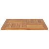 vidaXL Bordsskiva massiv teak fyrkantig 80x80x2,5 cm