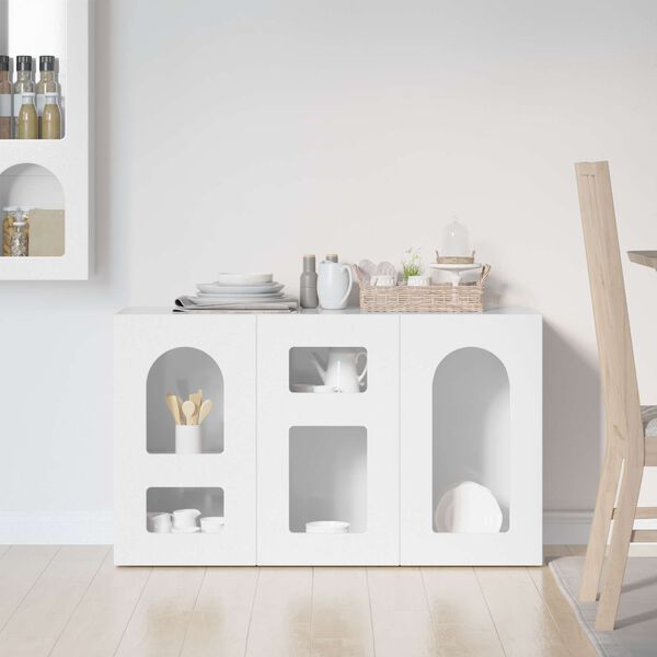 vidaXL Sideboard H&ouml;gblanka vita 100 x 35 x 59 cm Konstruerat tr&auml;