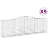 vidaXL Gabioner b&aring;gformade 9 st 400x50x120/140 cm galvaniserat j&auml;rn