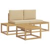vidaXL Utomhussoffset med kudde 3 pcs Vit och Beige Polyester