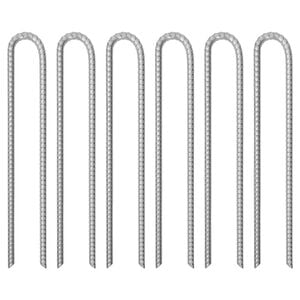 vidaXL T&auml;ltpinnar 6 st U-formade 41,5 cm &Oslash;12 mm galvaniserat st&aring;l