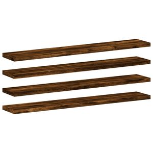 vidaXL V&auml;gghyllor 4 st r&ouml;kf&auml;rgad ek 60x10x1,5 cm konstruerat tr&auml;