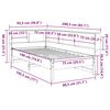 vidaXL S&auml;ng med bokhylla utan madrass 75x190cm massiv furu