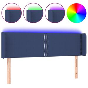 vidaXL S&auml;nggavel LED bl&aring; 147x16x78/88 cm tyg