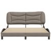 vidaXL Bed Frame with LED without Mattress "Hvar" Taupe 160x200 cm Fabric