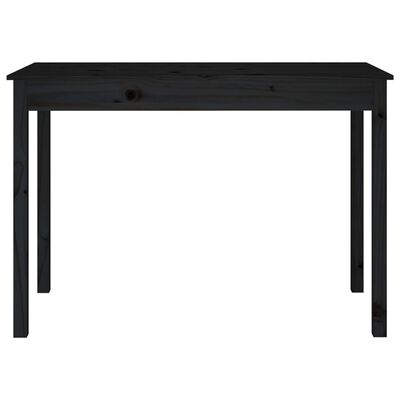 vidaXL Matbord svart 110x55x75 cm massivt furuträ