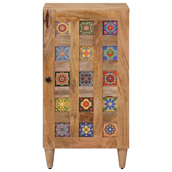 vidaXL Sideboard med d&ouml;rr Naturf&auml;rg 40 x 33,5 x 75 cm Massivt mangotr&auml;