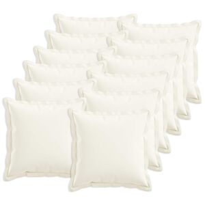 vidaXL Kudd&ouml;verdrag 12 st HOUTEN Vit 40 x 40 cm Faux Linne