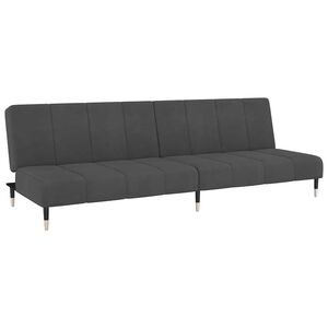 vidaXL B&auml;ddsoffa 2-sits m&ouml;rkgr&aring; sammet