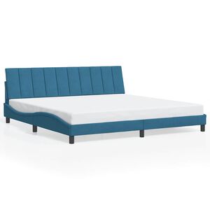vidaXL Bed Frame without Mattress "Hanko" Blue 200x200 cm Velvet