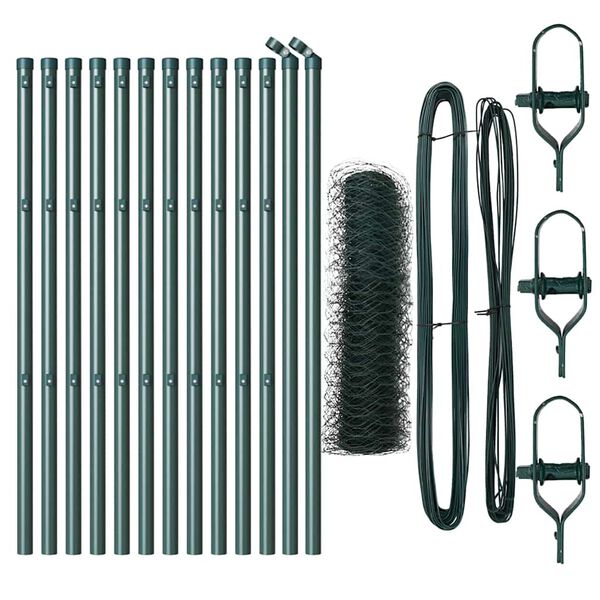 vidaXL St&auml;ngselstolpe Gr&ouml;n 25 x 0,8 m (36 mm n&auml;t) St&aring;l och PVC