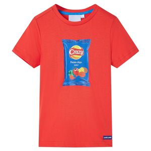 T-shirt med korta &auml;rmar f&ouml;r barn r&ouml;d 140