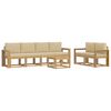 vidaXL Utomhussoffset med kudde 7 pcs Vit och Beige