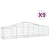 vidaXL Gabioner b&aring;gformade 9 st 200x50x40/60 cm galvaniserat j&auml;rn